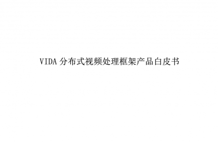 VIDA分布式视频处理框架产品白皮书